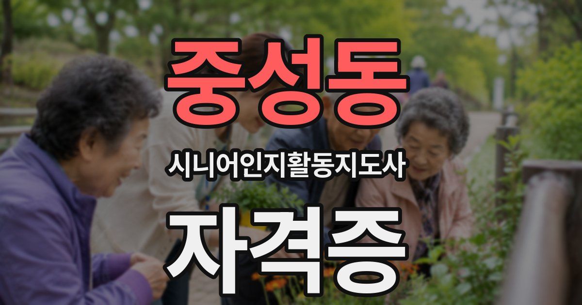 중성동 시니어인지활동지도사 자격증