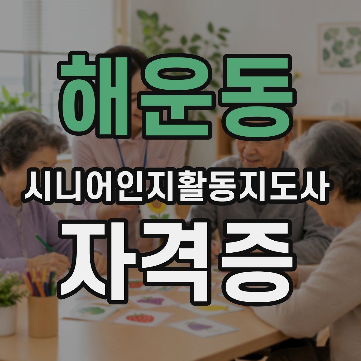 해운동 시니어인지활동지도사 자격증 합격 후 이어지는 진로 방향