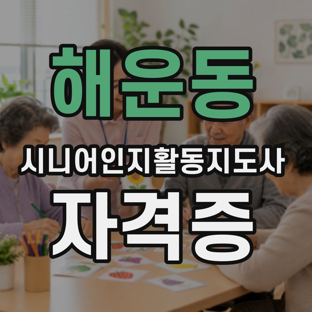 해운동 시니어인지활동지도사 자격증