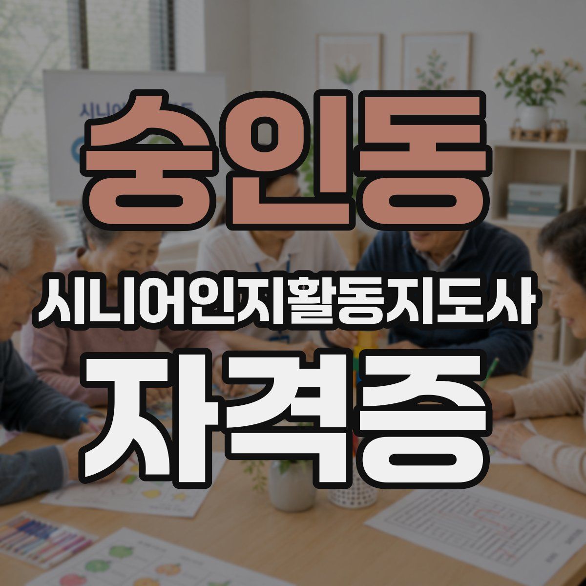 숭인동 시니어인지활동지도사 자격증