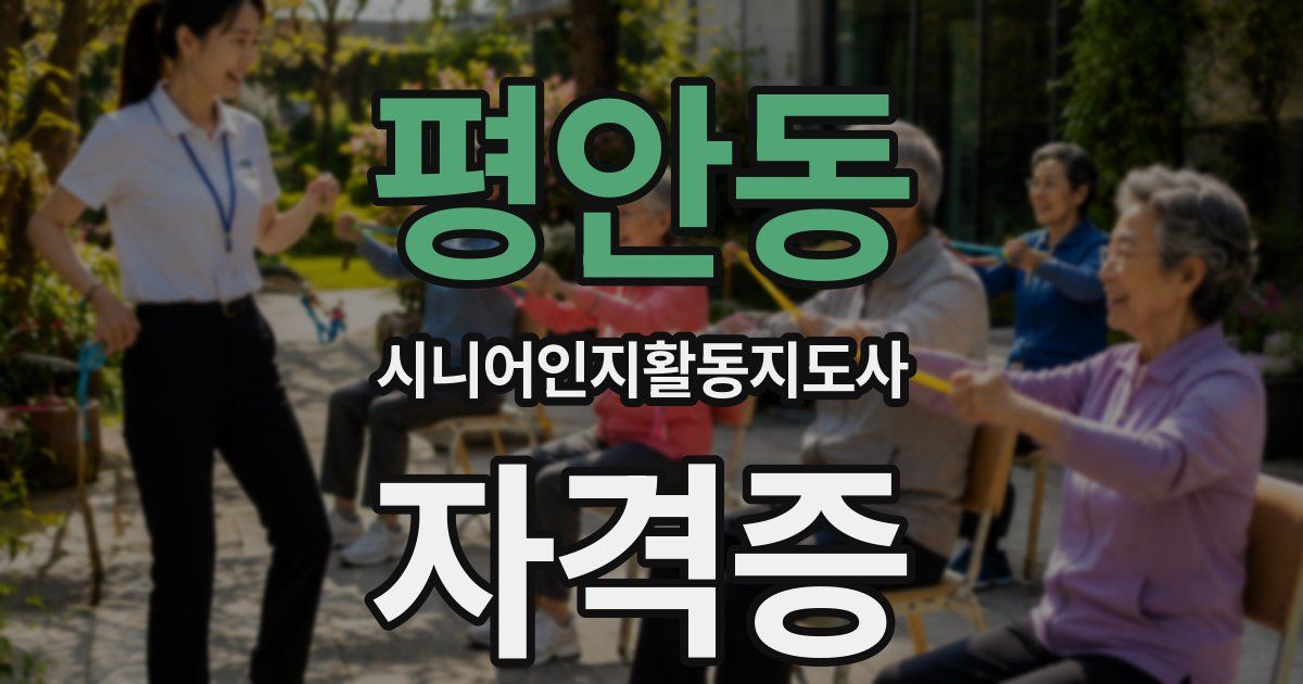 평안동 시니어인지활동지도사 자격증