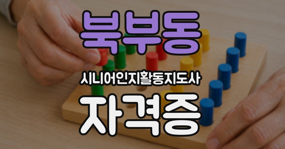 북부동 시니어인지활동지도사 자격증