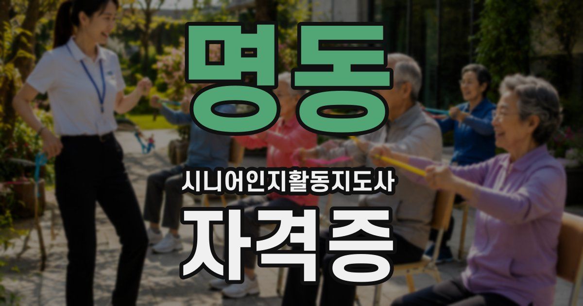 명동 시니어인지활동지도사 자격증