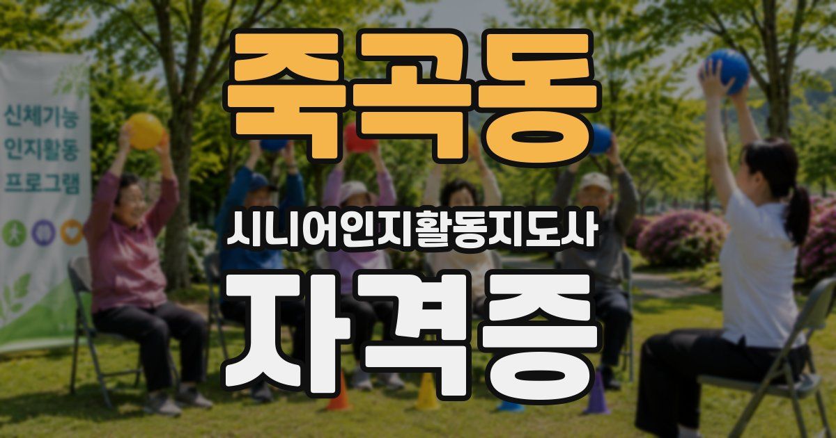 죽곡동 시니어인지활동지도사 자격증