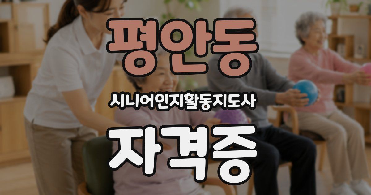 평안동 시니어인지활동지도사 자격증
