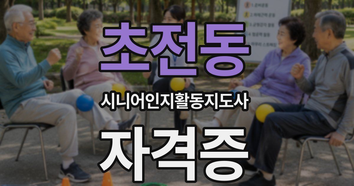 초전동 시니어인지활동지도사 자격증