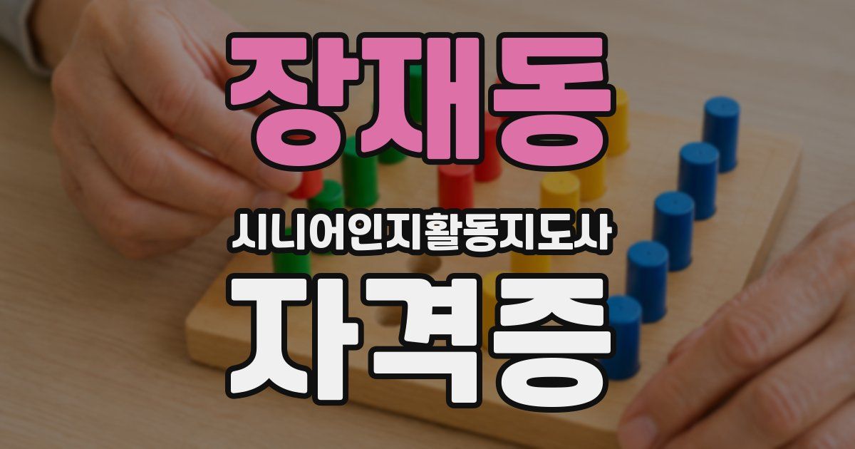 장재동 시니어인지활동지도사 자격증