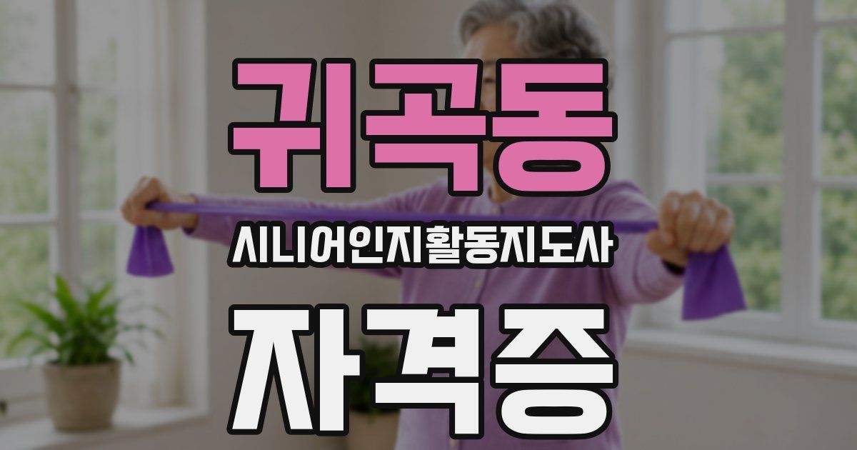 귀곡동 시니어인지활동지도사 자격증