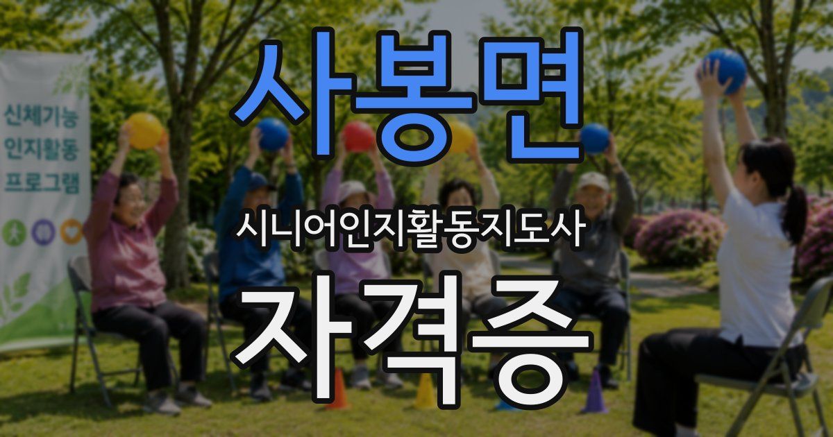 사봉면 시니어인지활동지도사 자격증