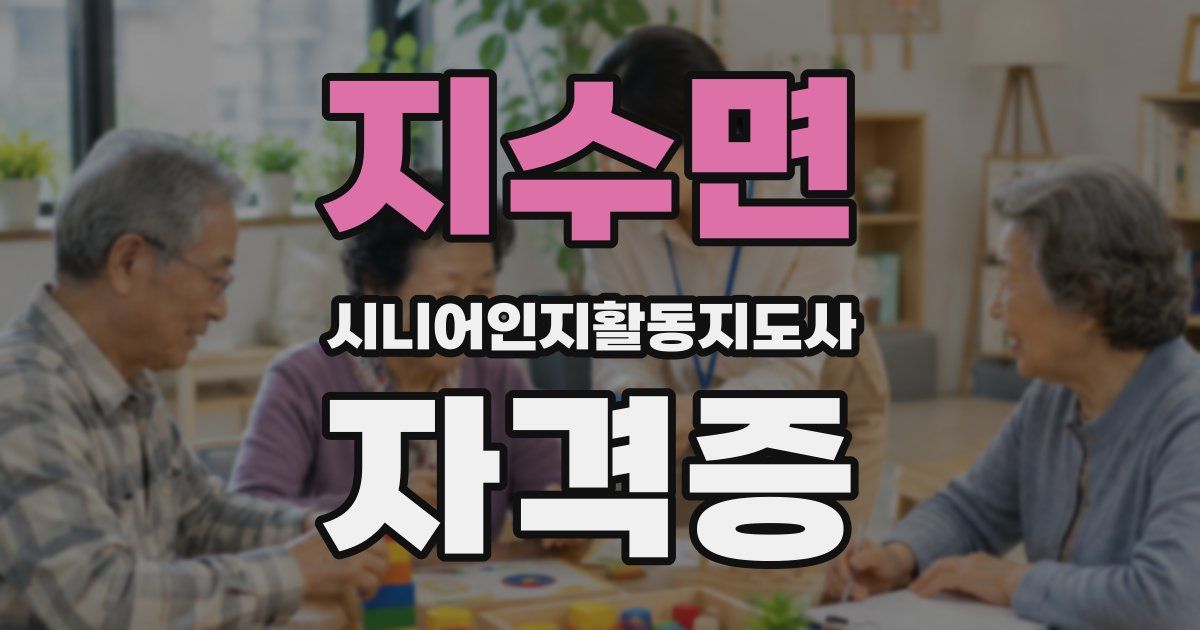 지수면 시니어인지활동지도사 자격증