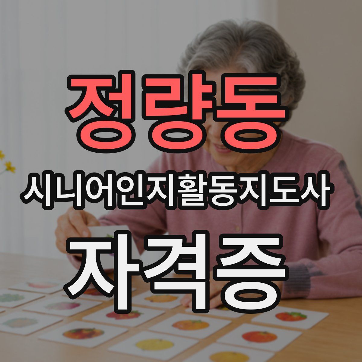 정량동 시니어인지활동지도사 자격증