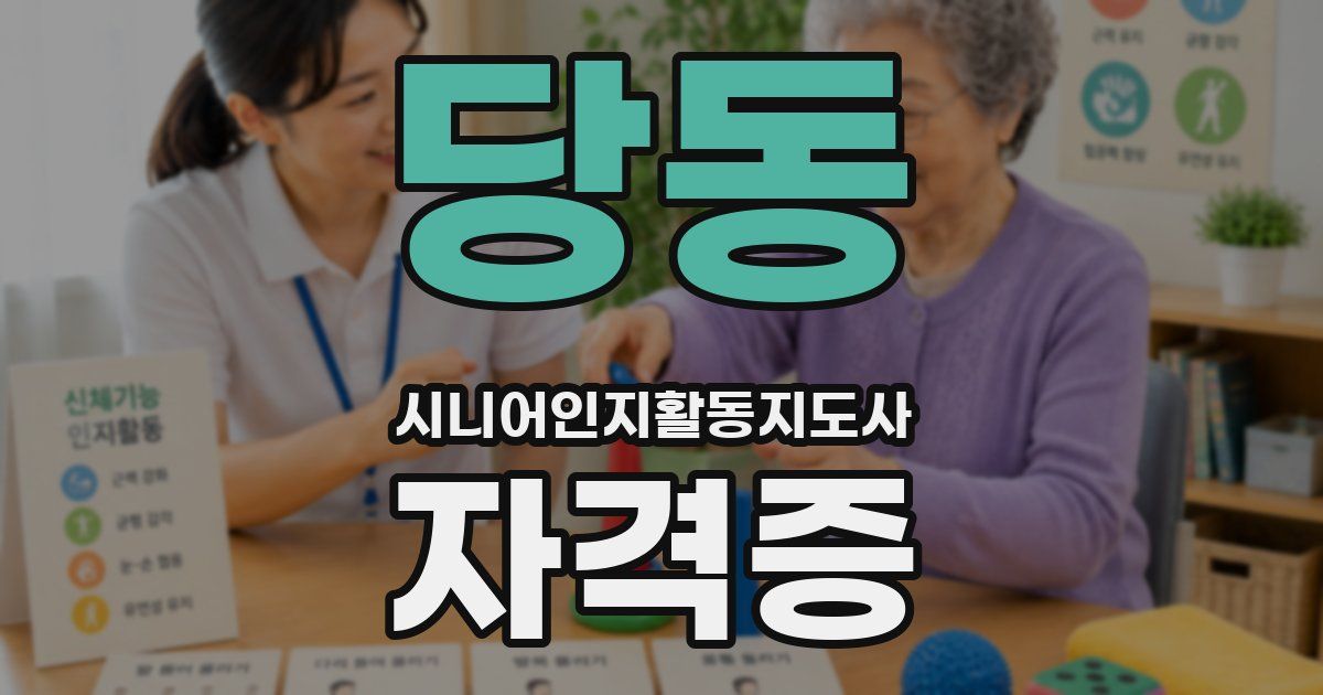 당동 시니어인지활동지도사 자격증
