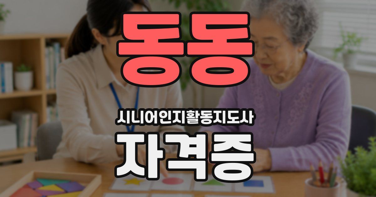 동동 시니어인지활동지도사 자격증