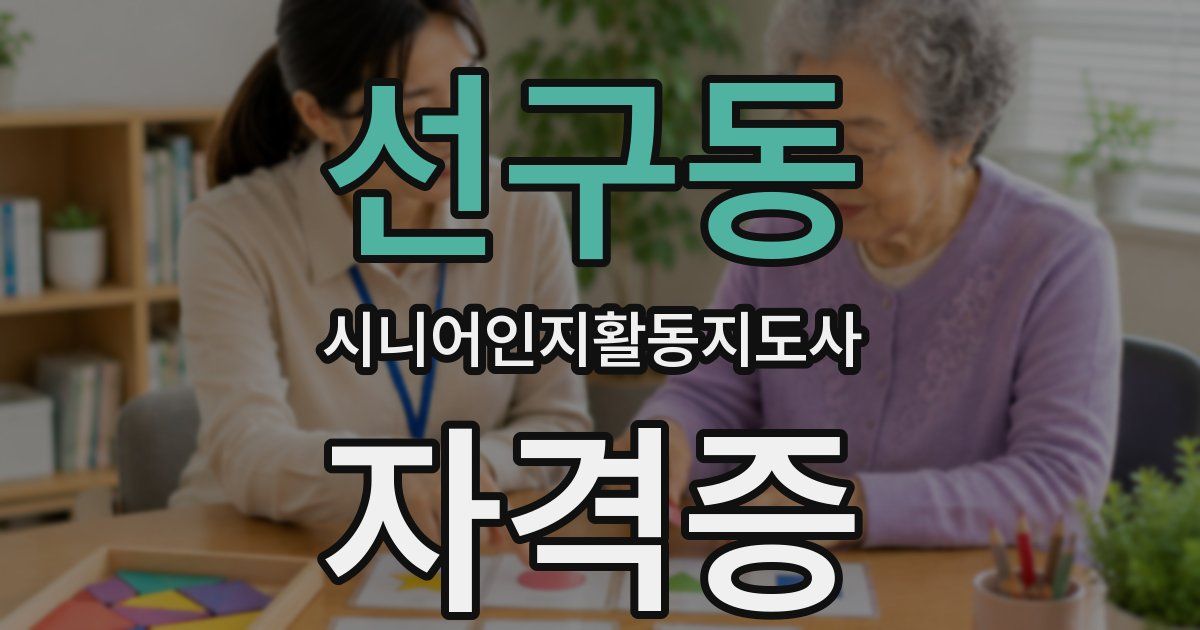 선구동 시니어인지활동지도사 자격증