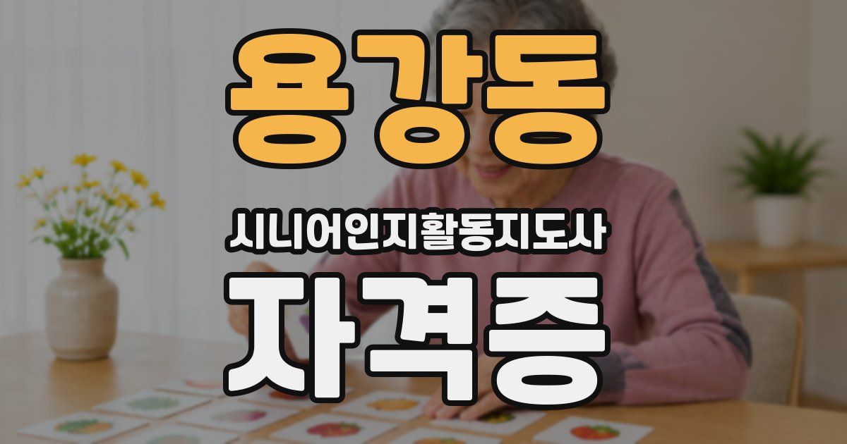 용강동 시니어인지활동지도사 자격증