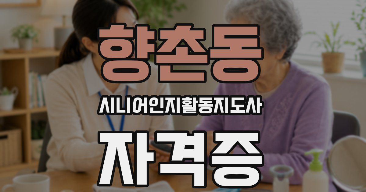 향촌동 시니어인지활동지도사 자격증