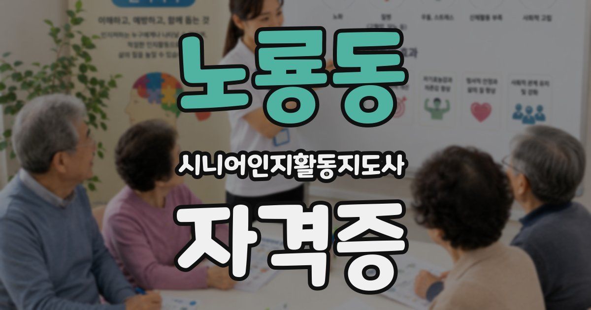 노룡동 시니어인지활동지도사 자격증