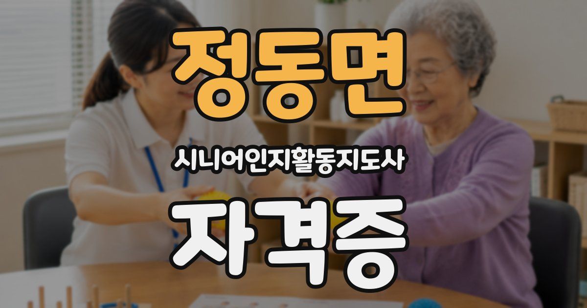 정동면 시니어인지활동지도사 자격증