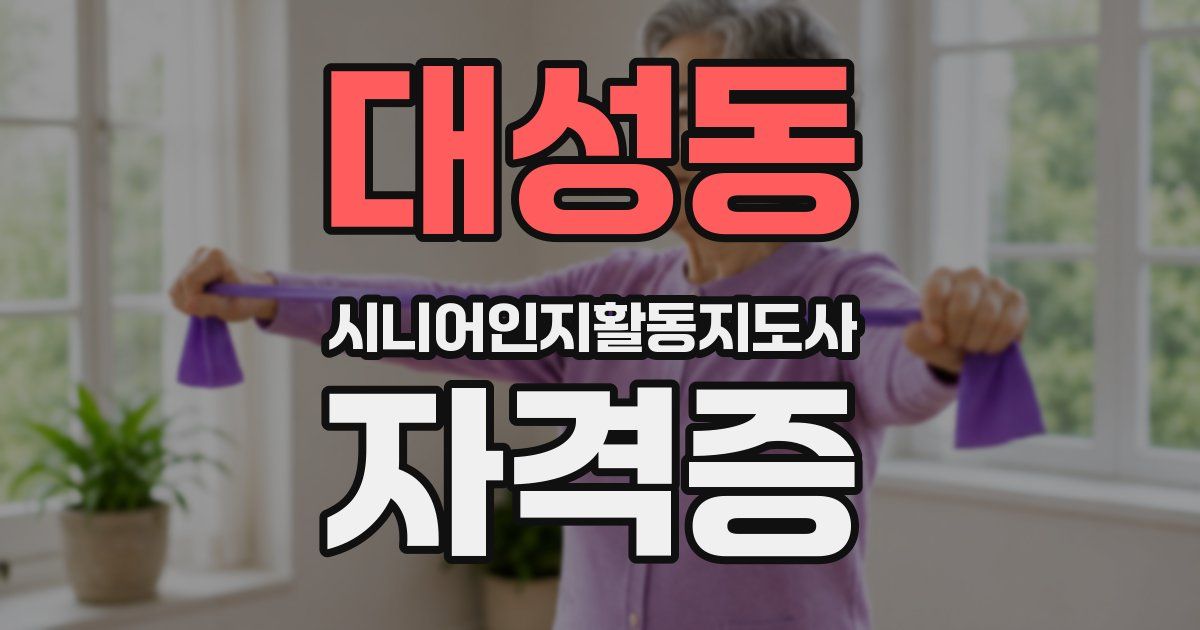 대성동 시니어인지활동지도사 자격증