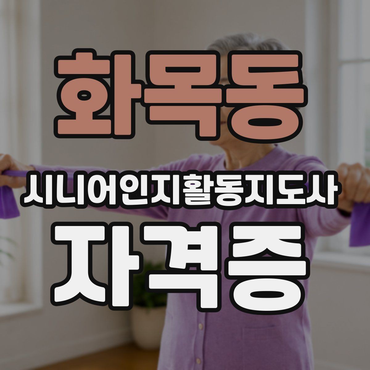 화목동 시니어인지활동지도사 자격증 교육 과정 신청 방법