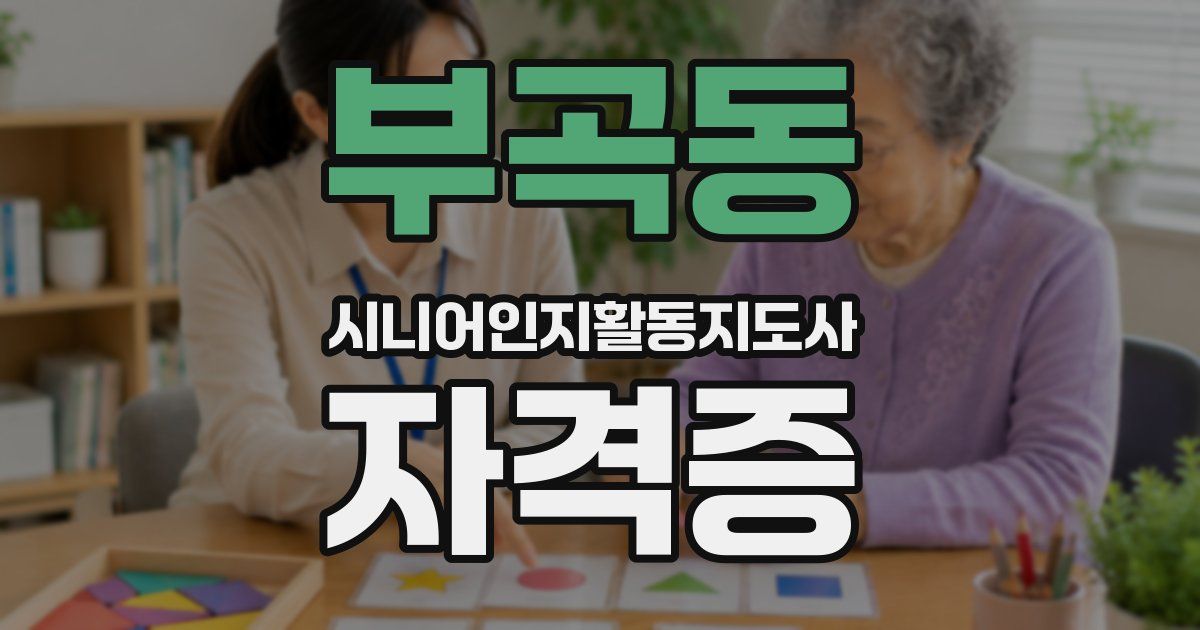 부곡동 시니어인지활동지도사 자격증
