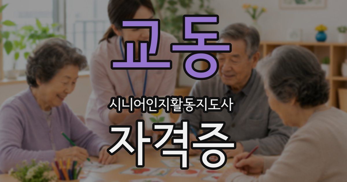 교동 시니어인지활동지도사 자격증