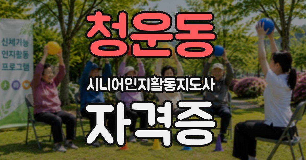 청운동 시니어인지활동지도사 자격증