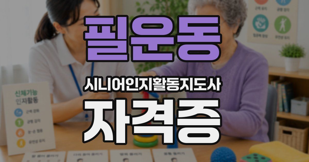 필운동 시니어인지활동지도사 자격증