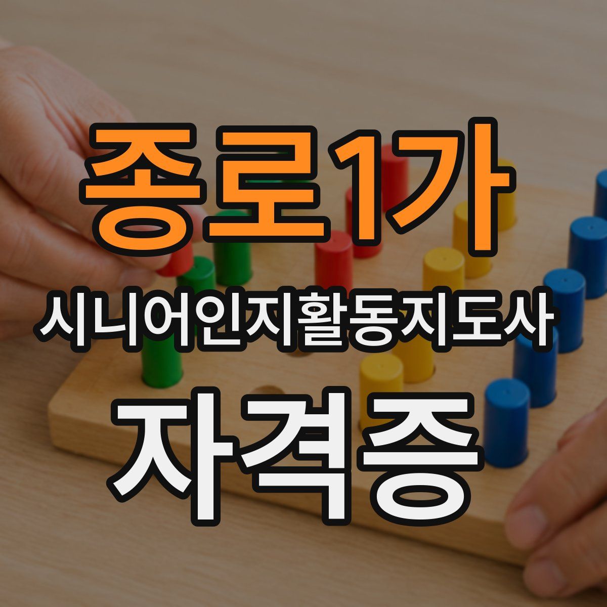 종로1가 시니어인지활동지도사 자격증