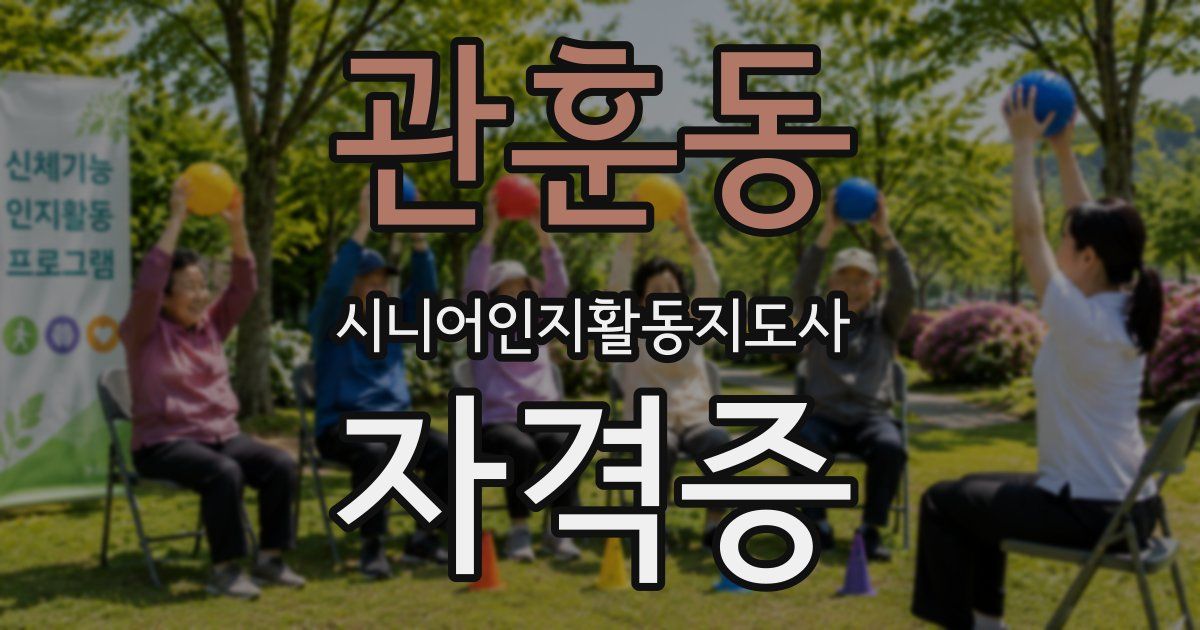 관훈동 시니어인지활동지도사 자격증