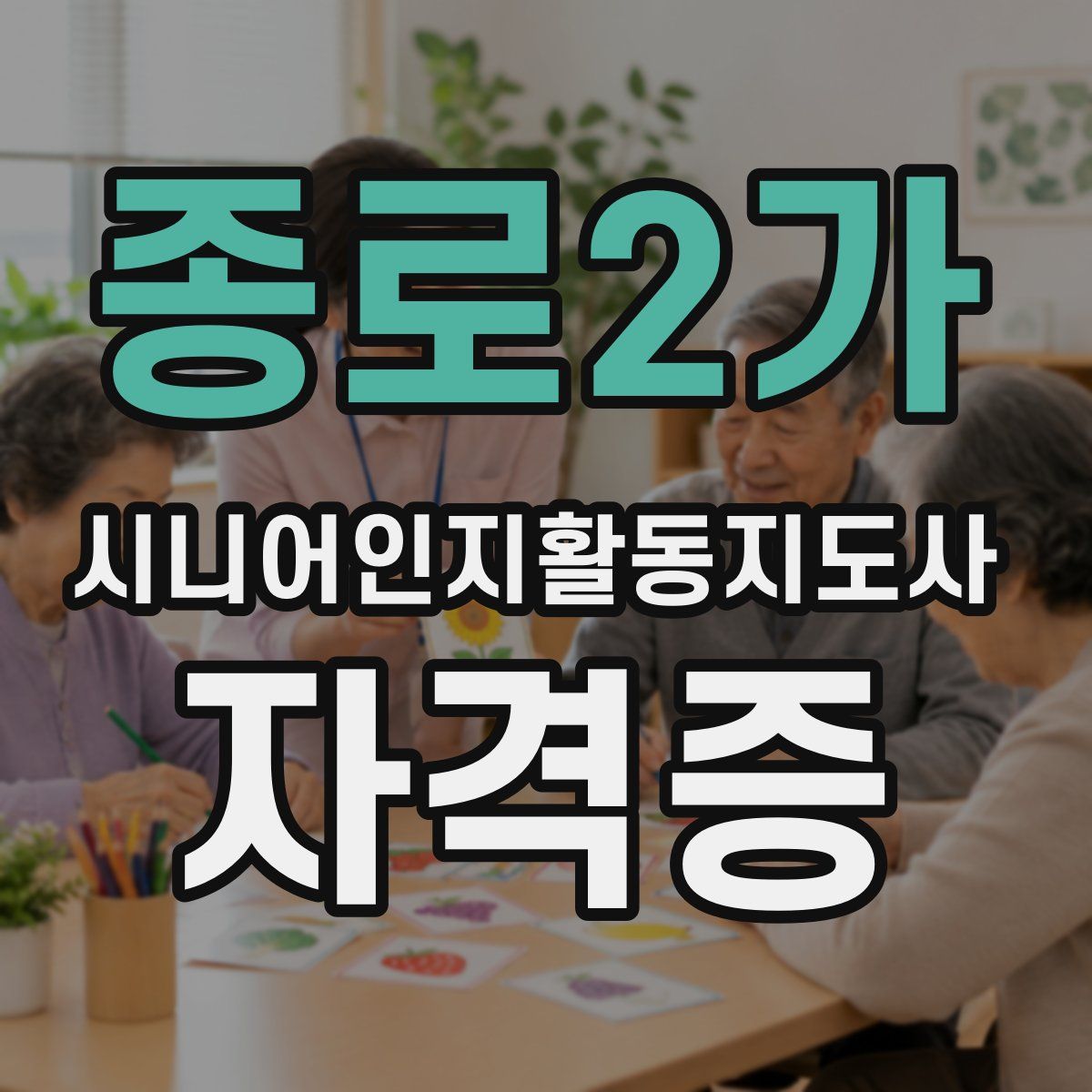 종로2가 시니어인지활동지도사 자격증