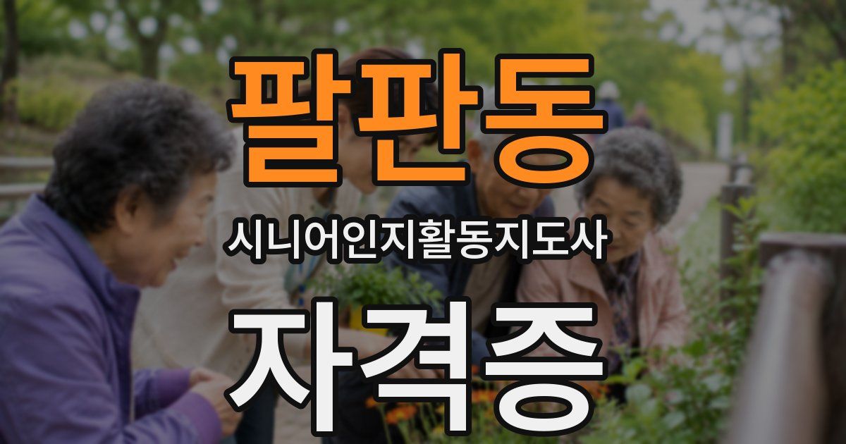 팔판동 시니어인지활동지도사 자격증