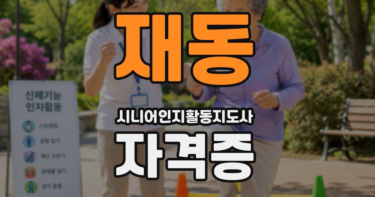재동 시니어인지활동지도사 자격증