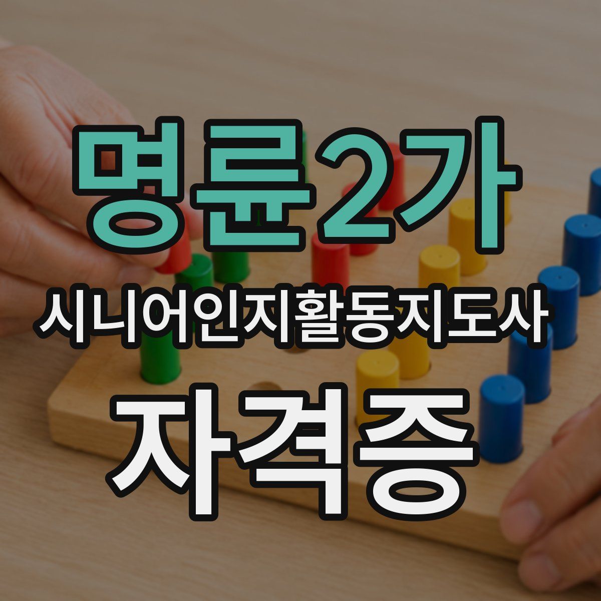 명륜2가 시니어인지활동지도사 자격증