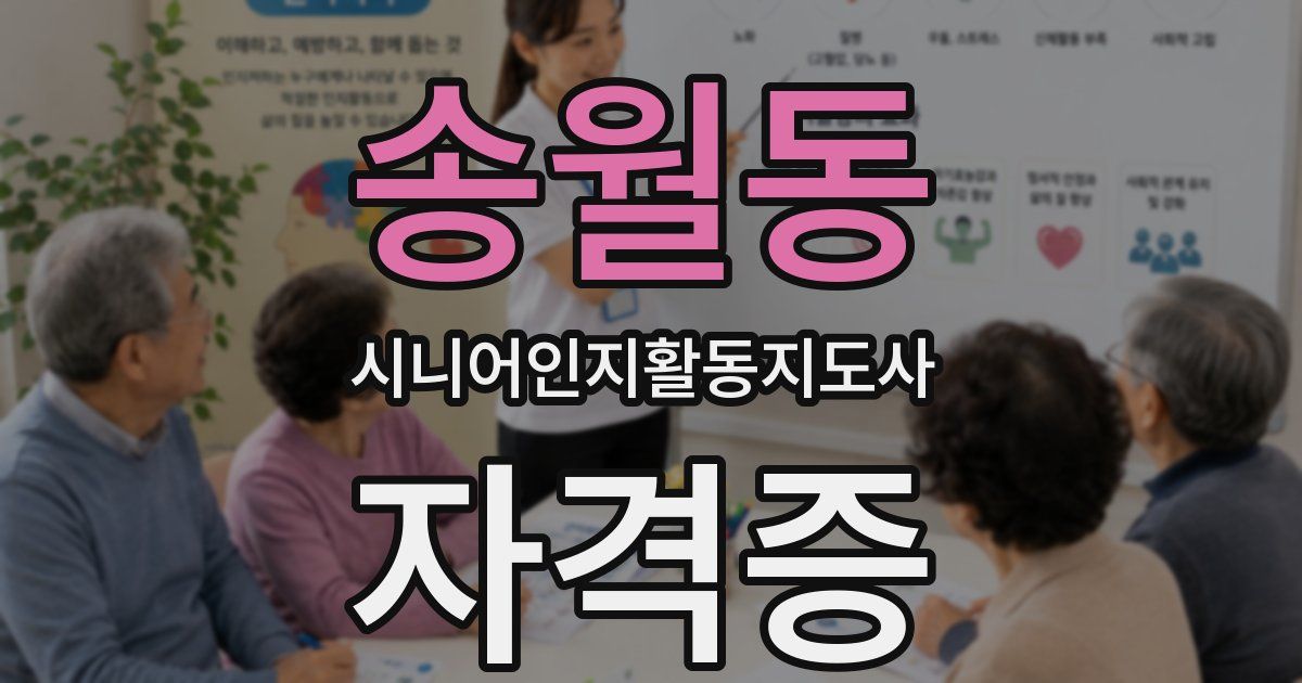 송월동 시니어인지활동지도사 자격증