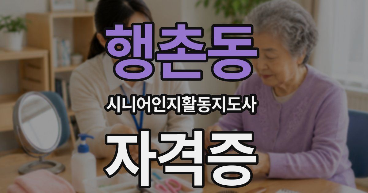 행촌동 시니어인지활동지도사 자격증