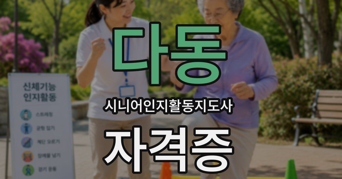 다동 시니어인지활동지도사 자격증