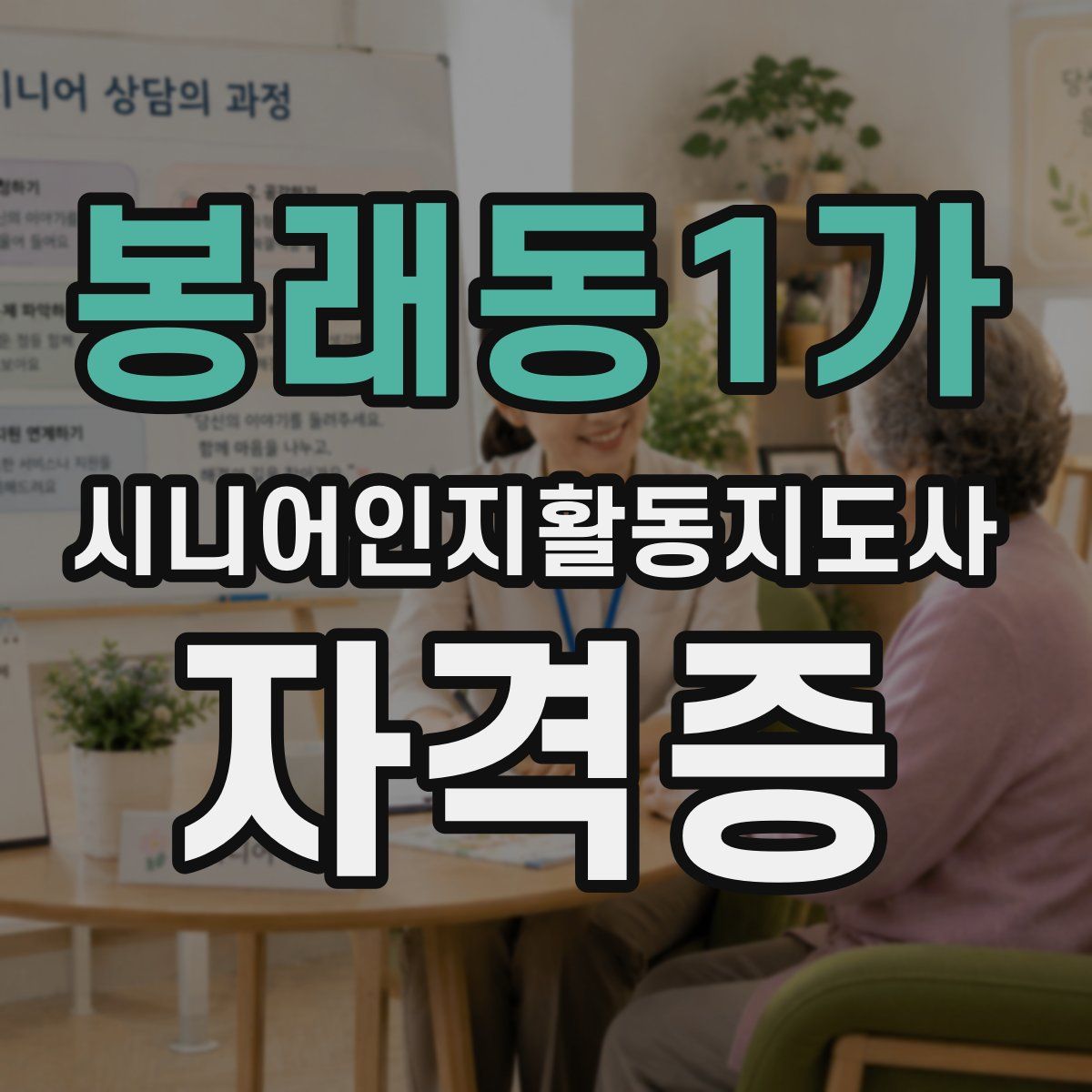봉래동1가 시니어인지활동지도사 자격증
