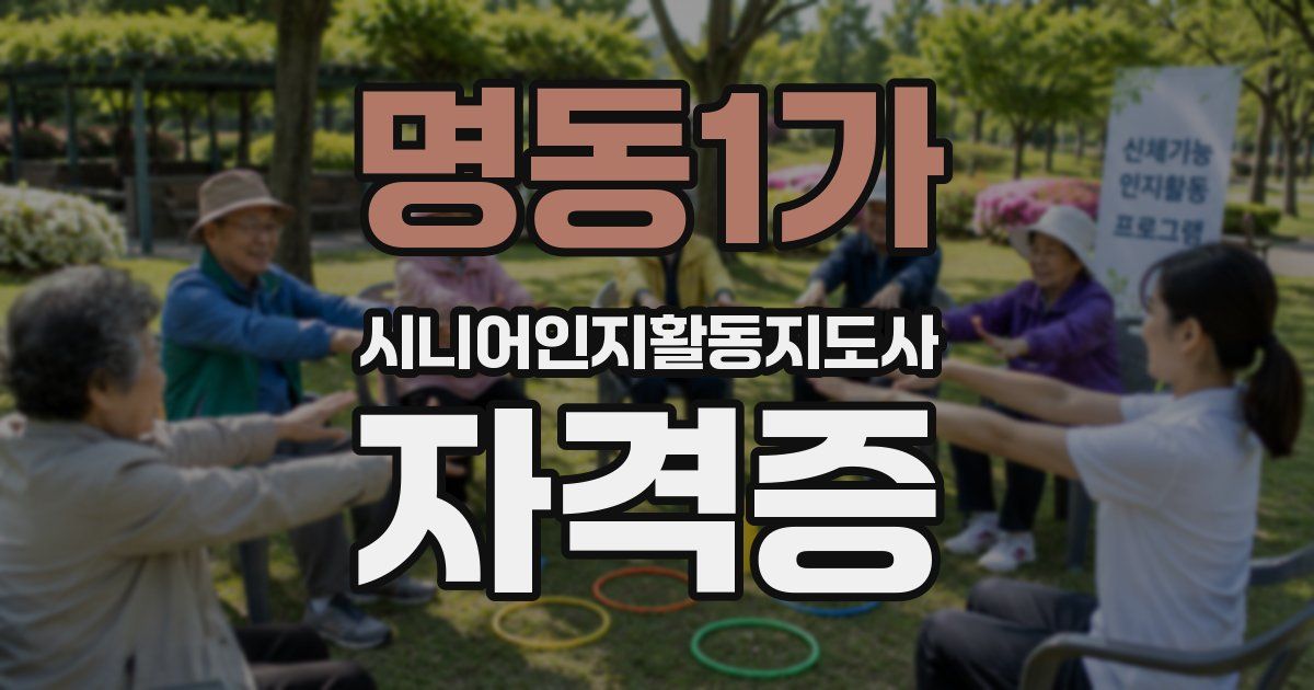 명동1가 시니어인지활동지도사 자격증