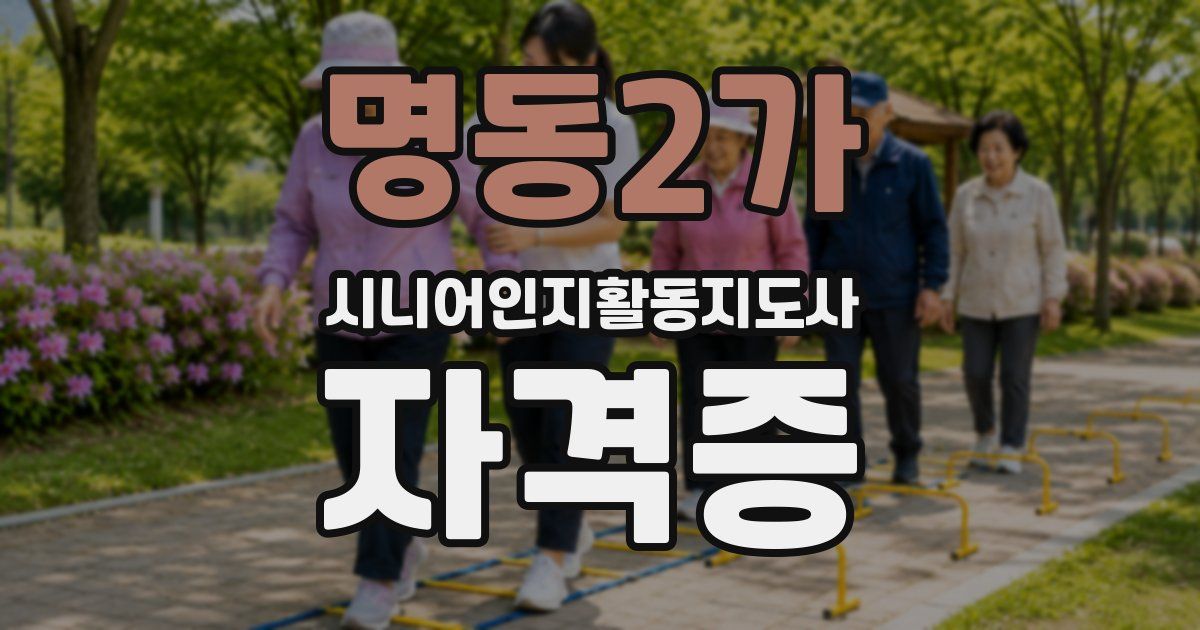 명동2가 시니어인지활동지도사 자격증