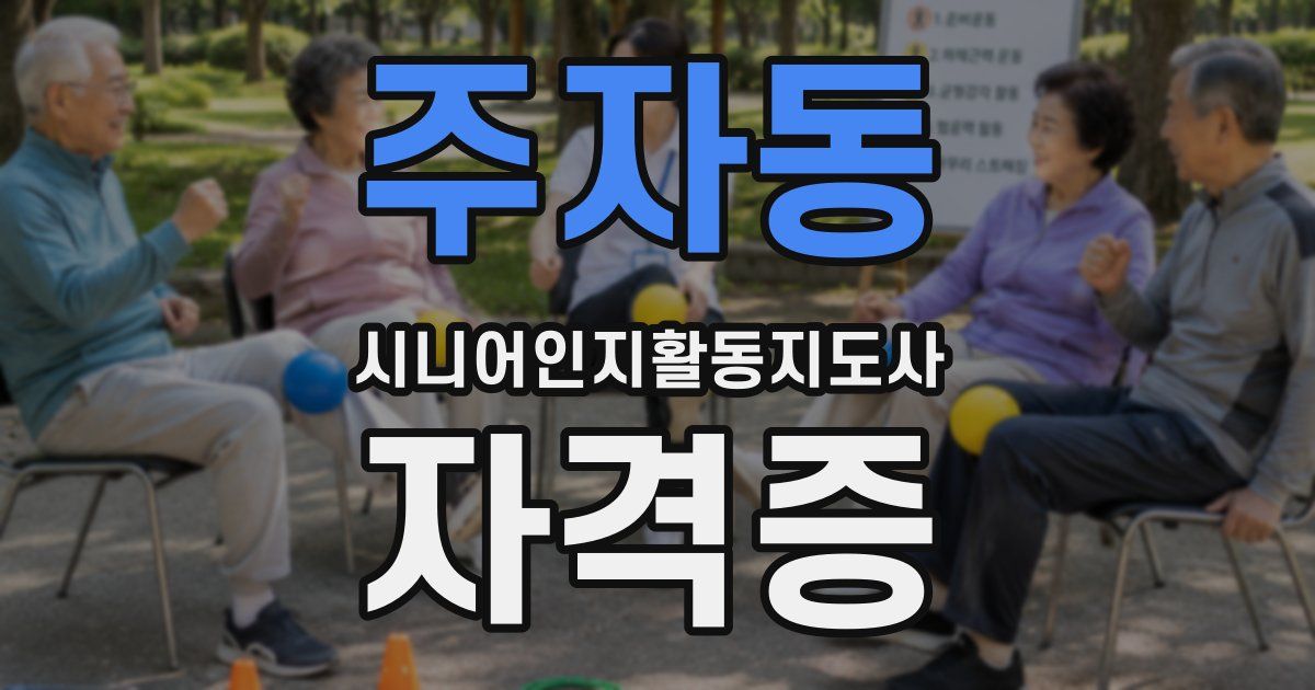 주자동 시니어인지활동지도사 자격증