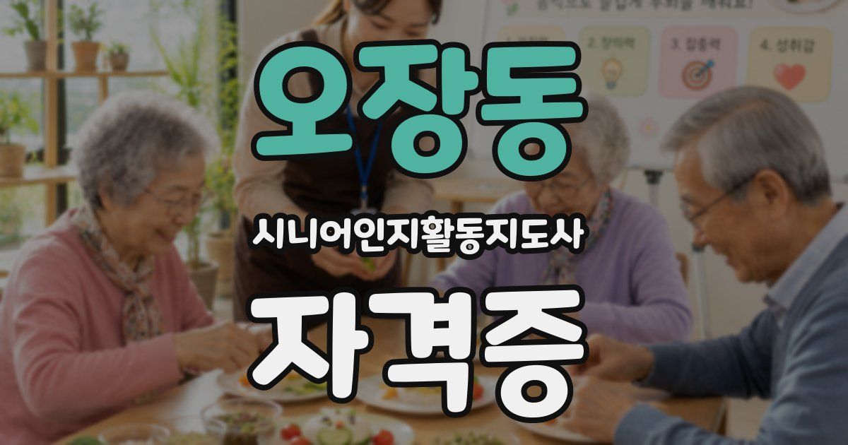 오장동 시니어인지활동지도사 자격증