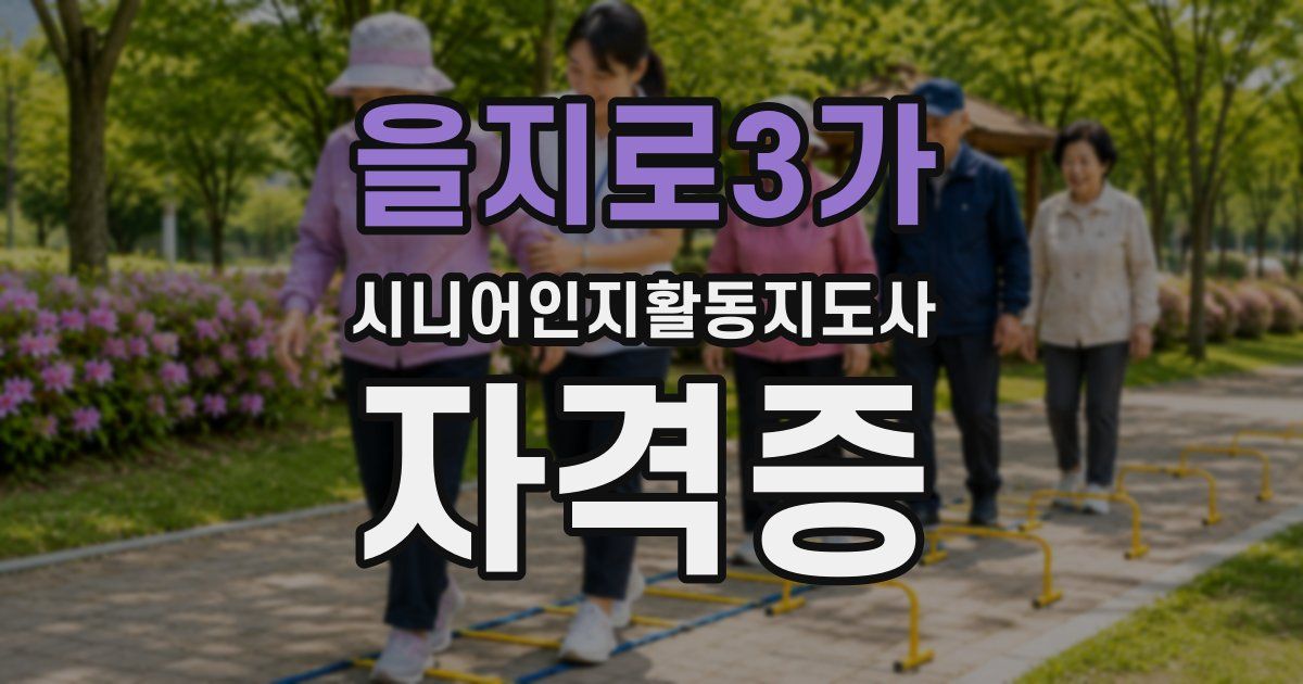 을지로3가 시니어인지활동지도사 자격증