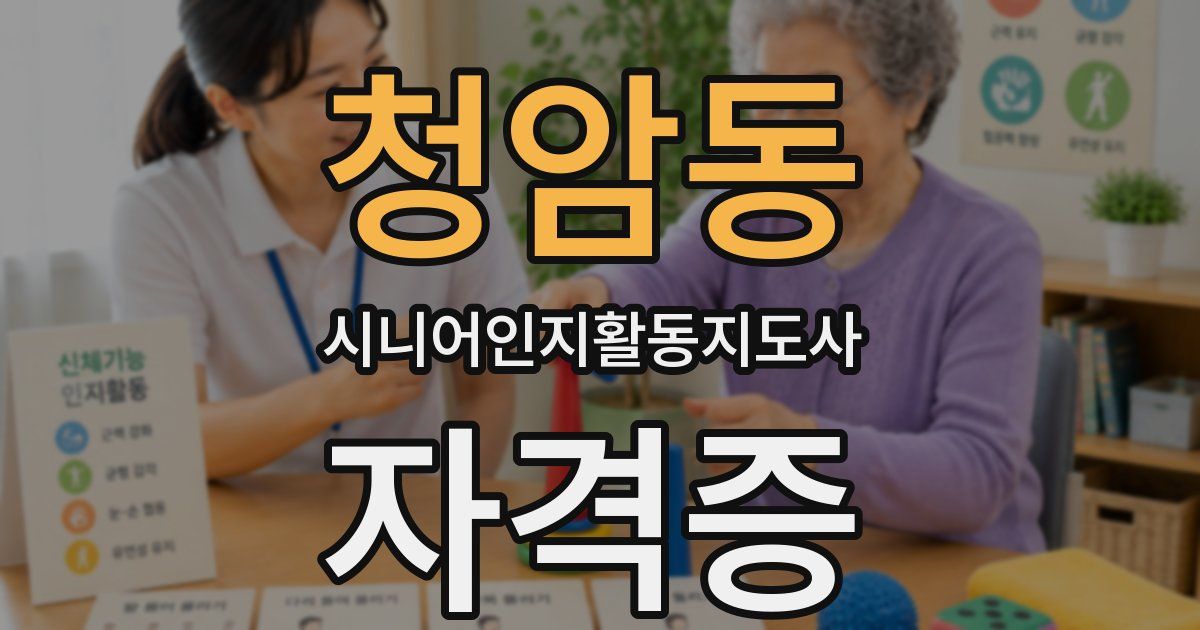 청암동 시니어인지활동지도사 자격증