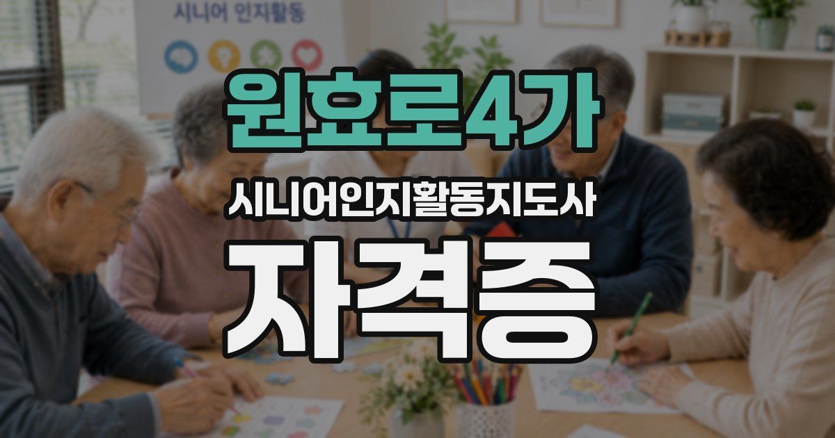 원효로4가 시니어인지활동지도사 자격증