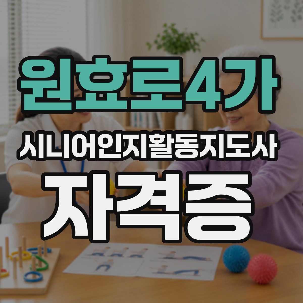 원효로4가 시니어인지활동지도사 자격증