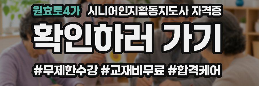 원효로4가 시니어인지활동지도사 자격증