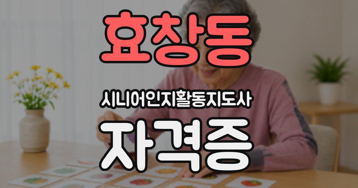효창동 시니어인지활동지도사 자격증