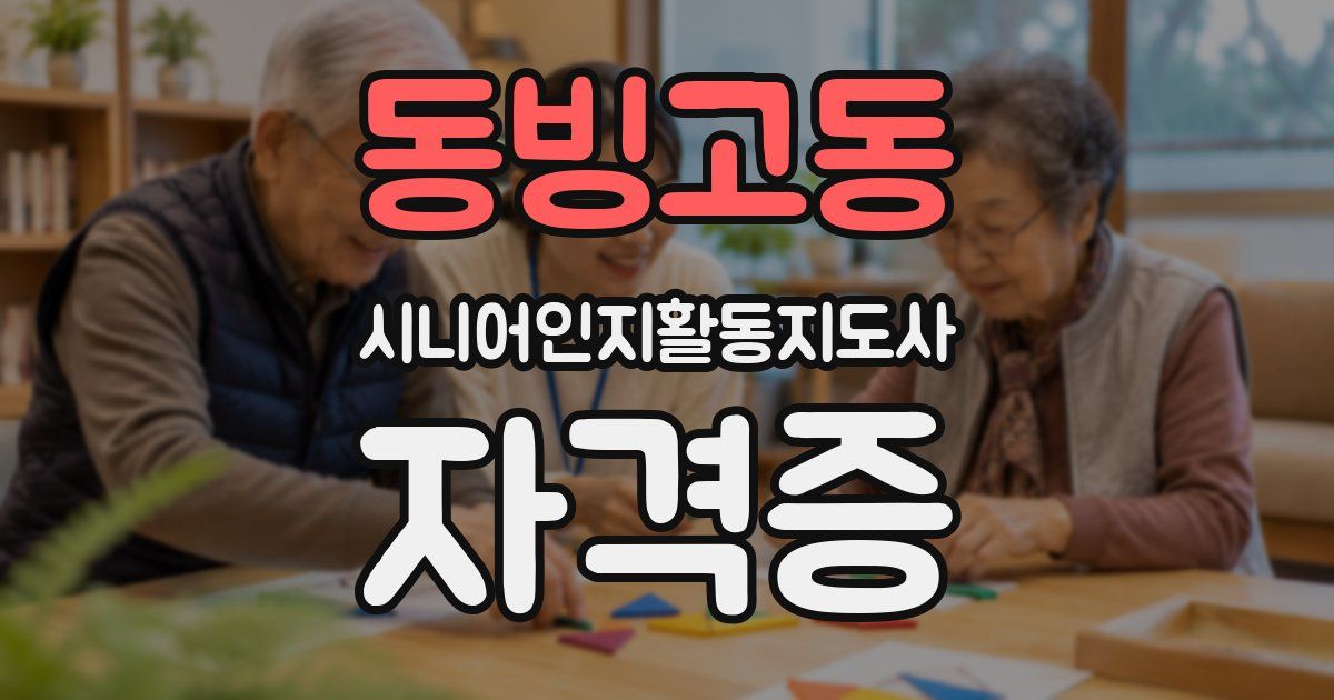 동빙고동 시니어인지활동지도사 자격증