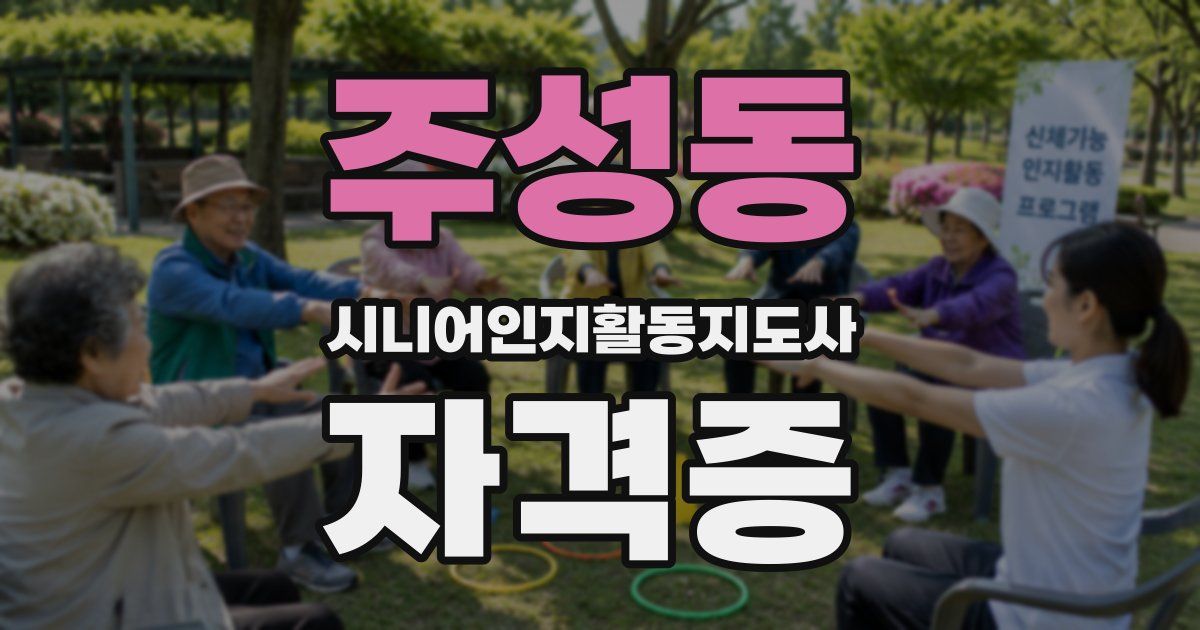 주성동 시니어인지활동지도사 자격증